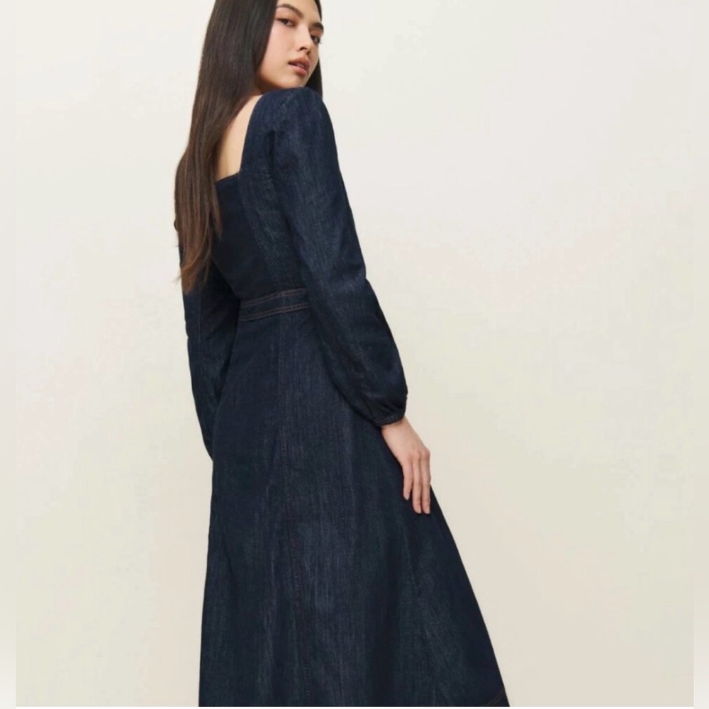 NWT- New Reformation Celeste Denim Maxi Dress by Anthropologie - Picture 3 of 12